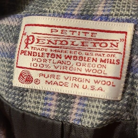 Vintage Pendleton Petite Purple Pink Gray Wool Size 10 Blazer - Picture 6 of 8